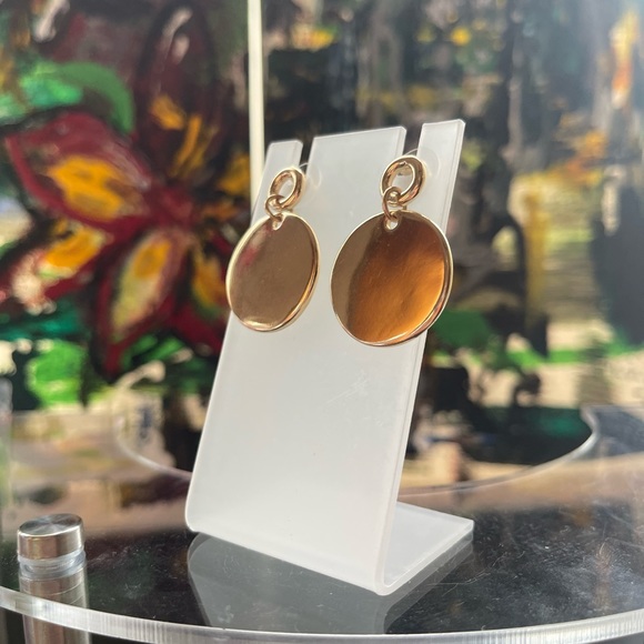 14th & Union Gold Tone Posts With Dangling Disc 1.25inch approx - Picture 2 of 5